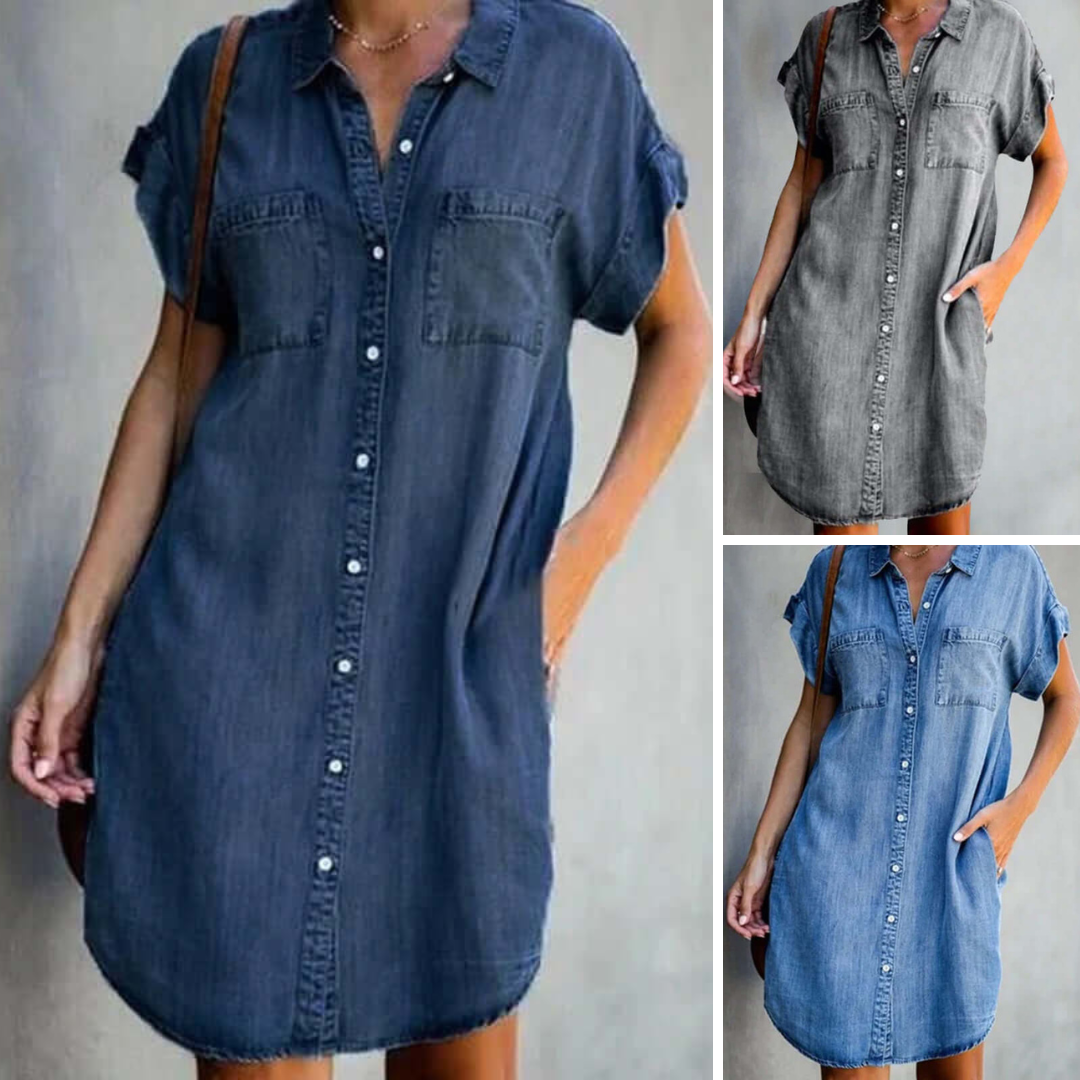 Stefka™ - Casual Denim Sukienka