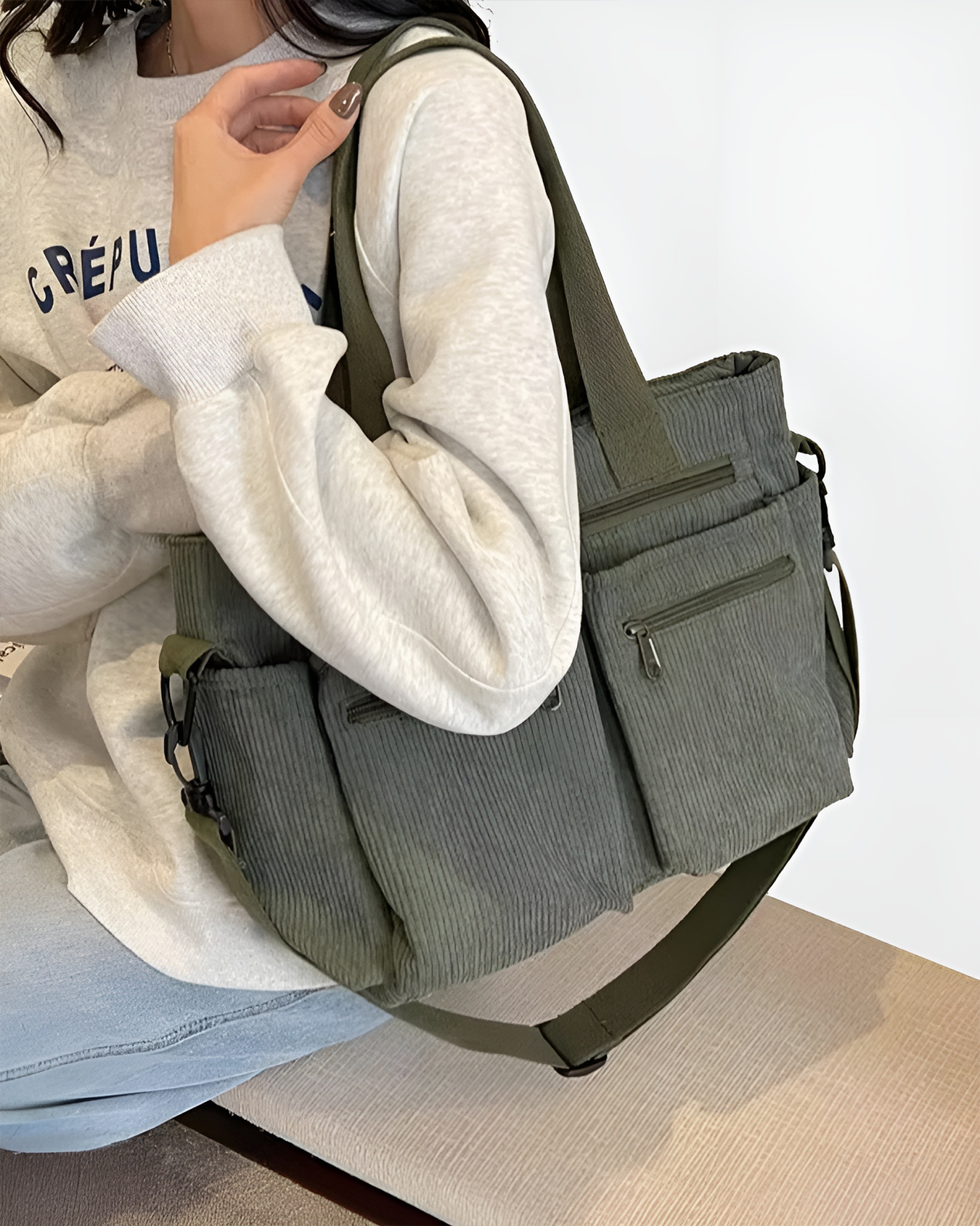 Eufemia – Stylowa torba typu tote z sztruksu