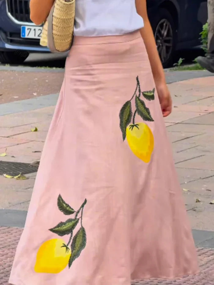 Desna – Zwiewna spódnica z motywem cytrynowym