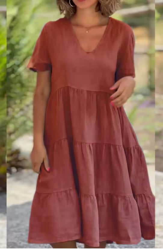 Felicyta – Damska sukienka casualowa z lnu i bawełny