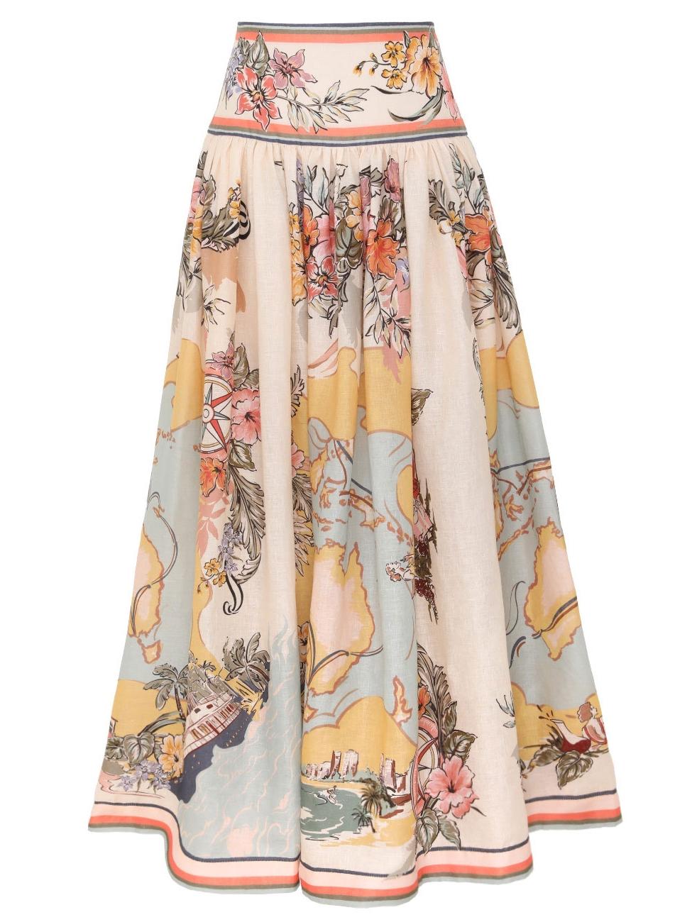 Olga – Spódnica midi w stylu vintage z szeroką talią