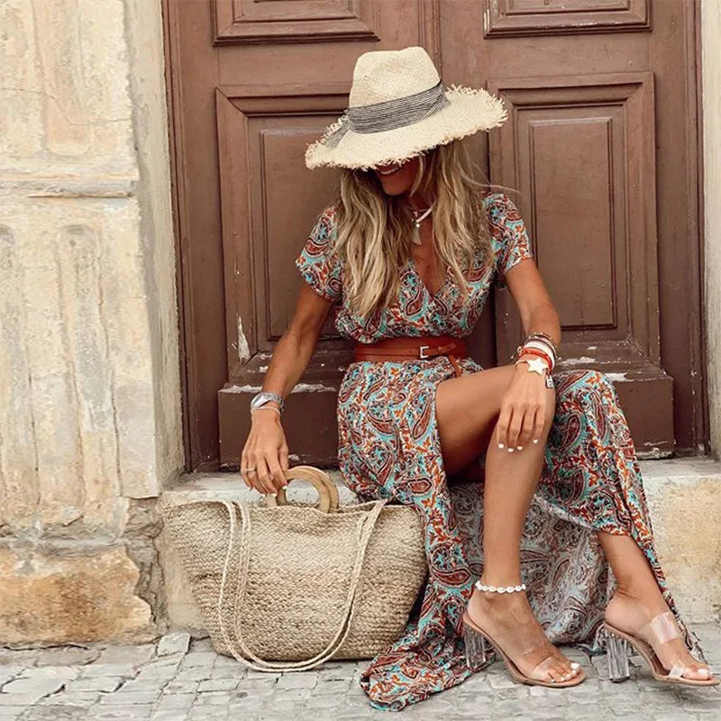 Jolena™ | Elegancka boho długa sukienka