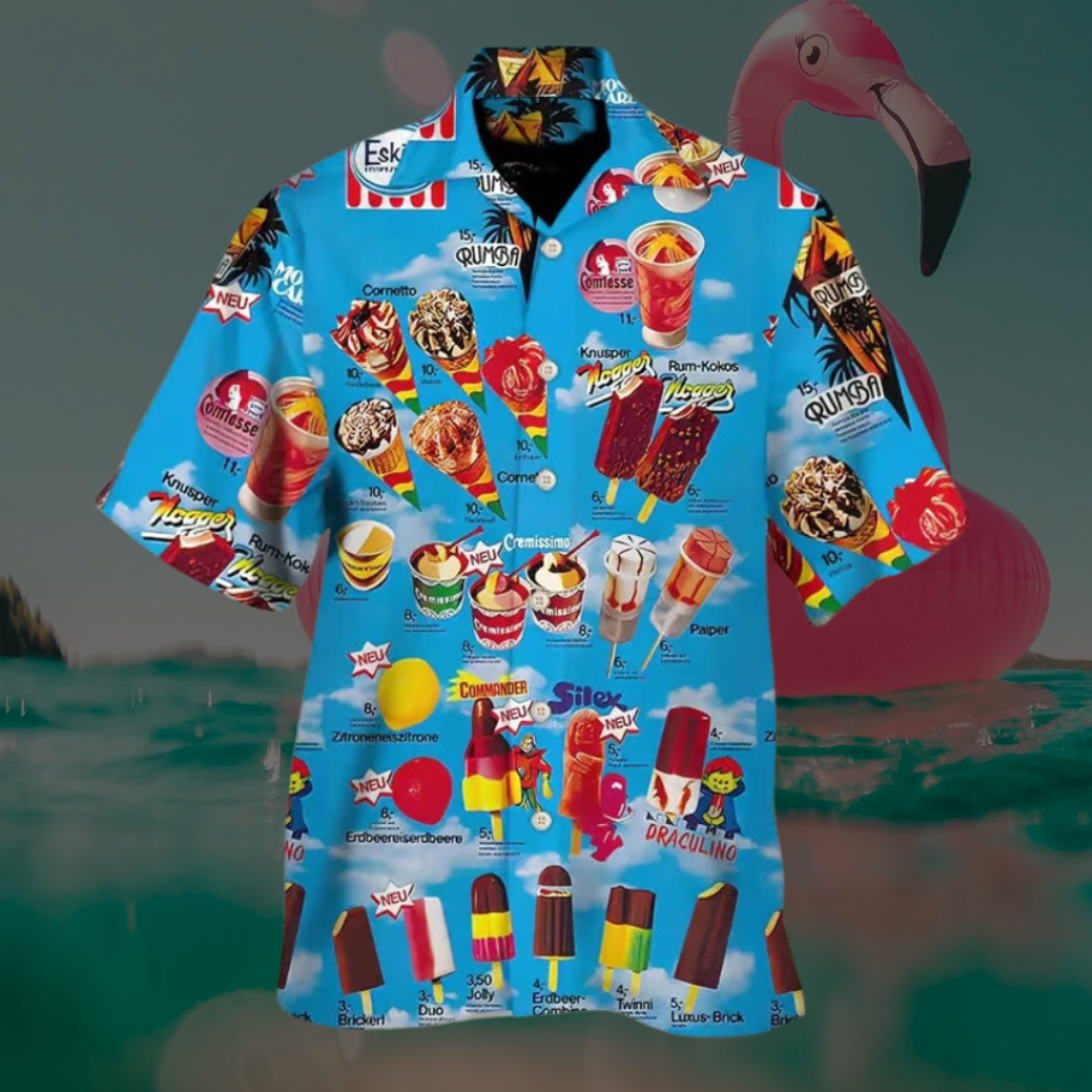 Zorian – Letnia koszula Retro z lodami