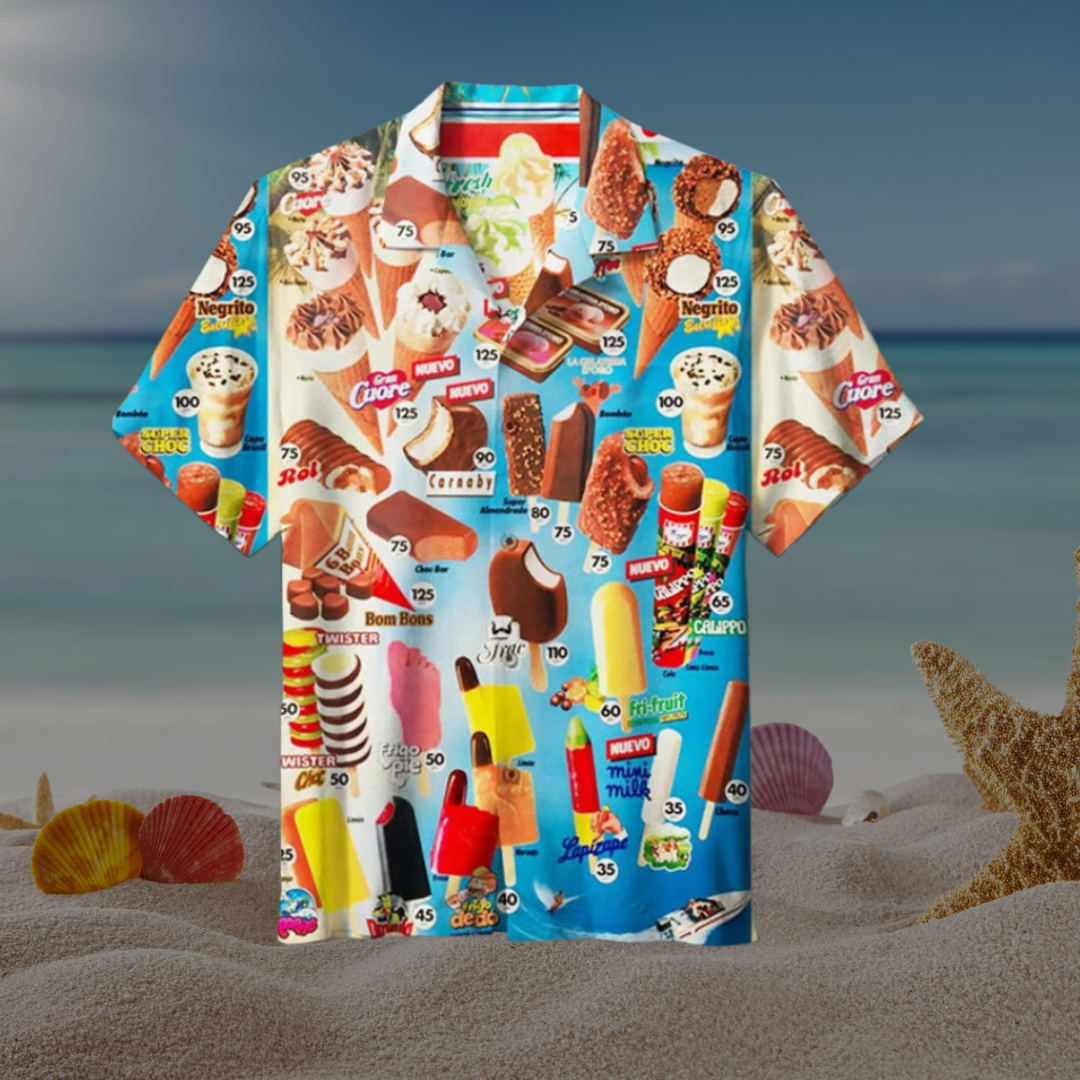 Zorian – Letnia koszula Retro z lodami