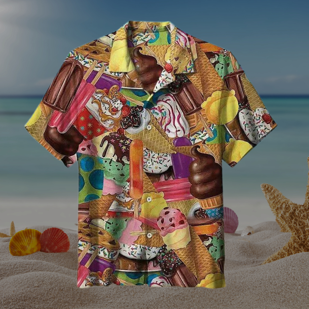 Zorian – Letnia koszula Retro z lodami