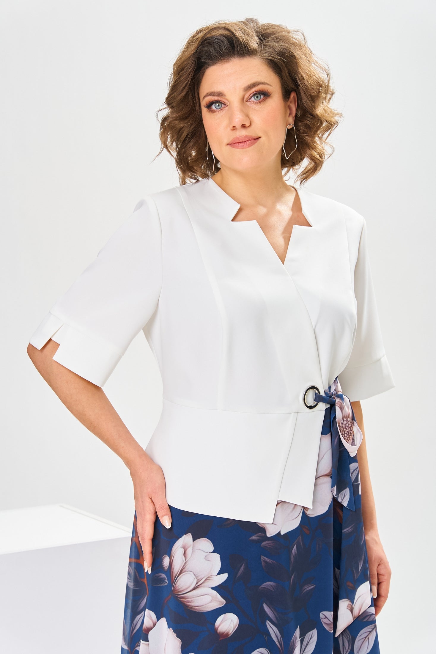 Marta - Wysokiej jakości sukienka z bawełny i jedwabiu