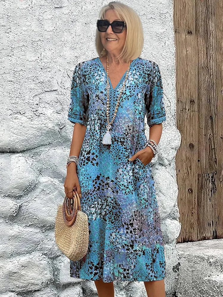 Ingrid™ | Komfortowa midi sukienka w żywych kolorach