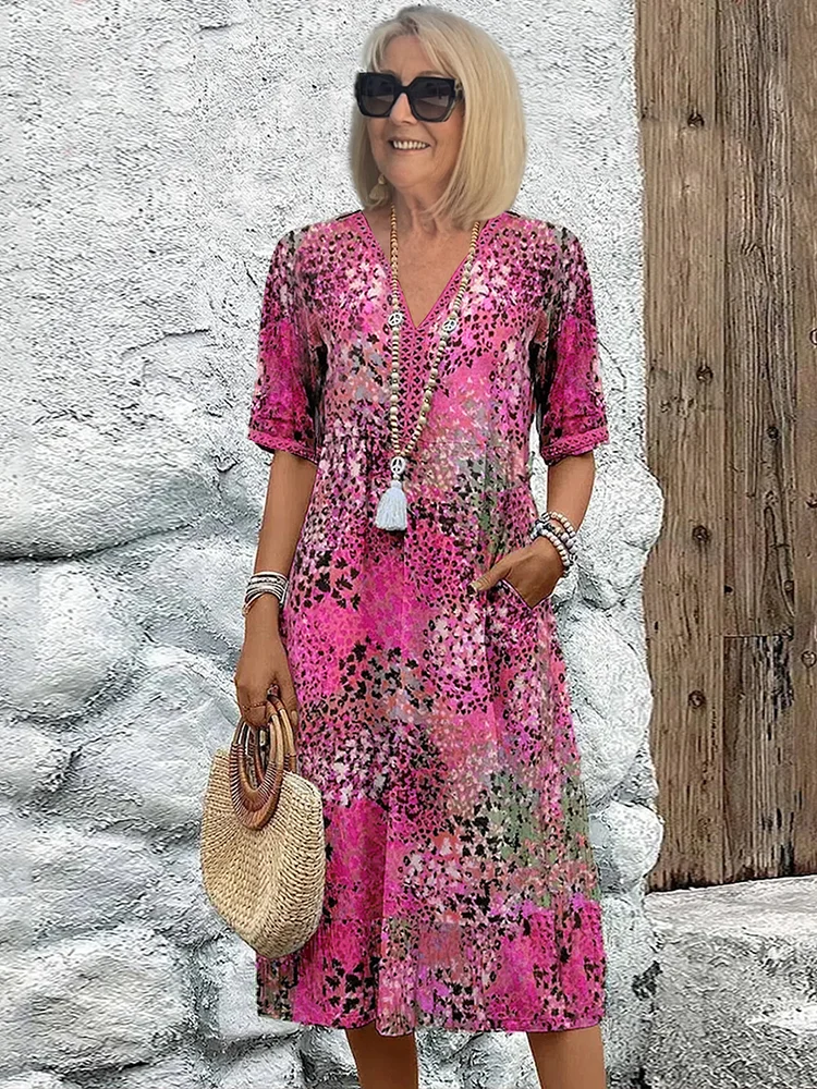 Ingrid™ | Komfortowa midi sukienka w żywych kolorach