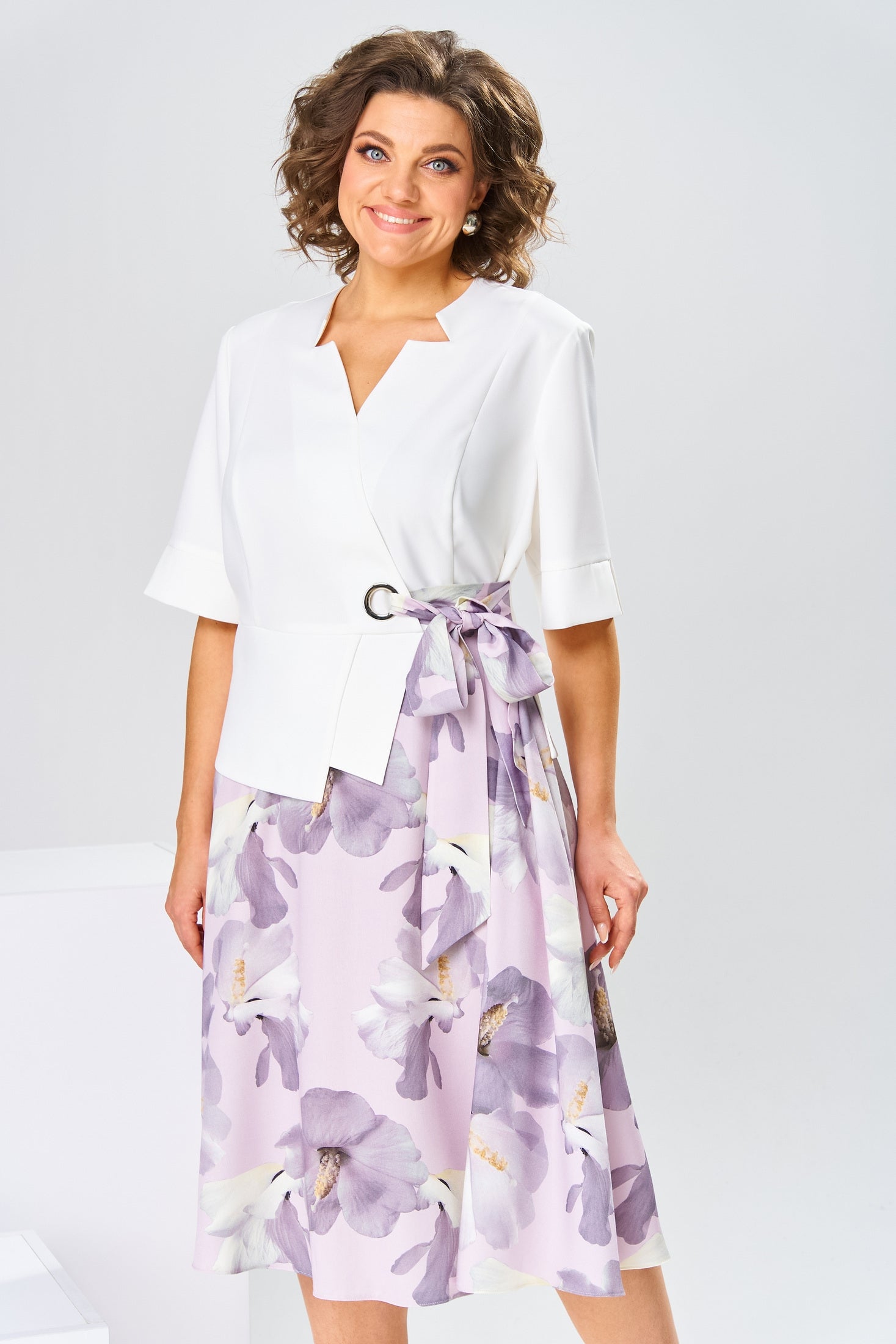 Marta - Wysokiej jakości sukienka z bawełny i jedwabiu