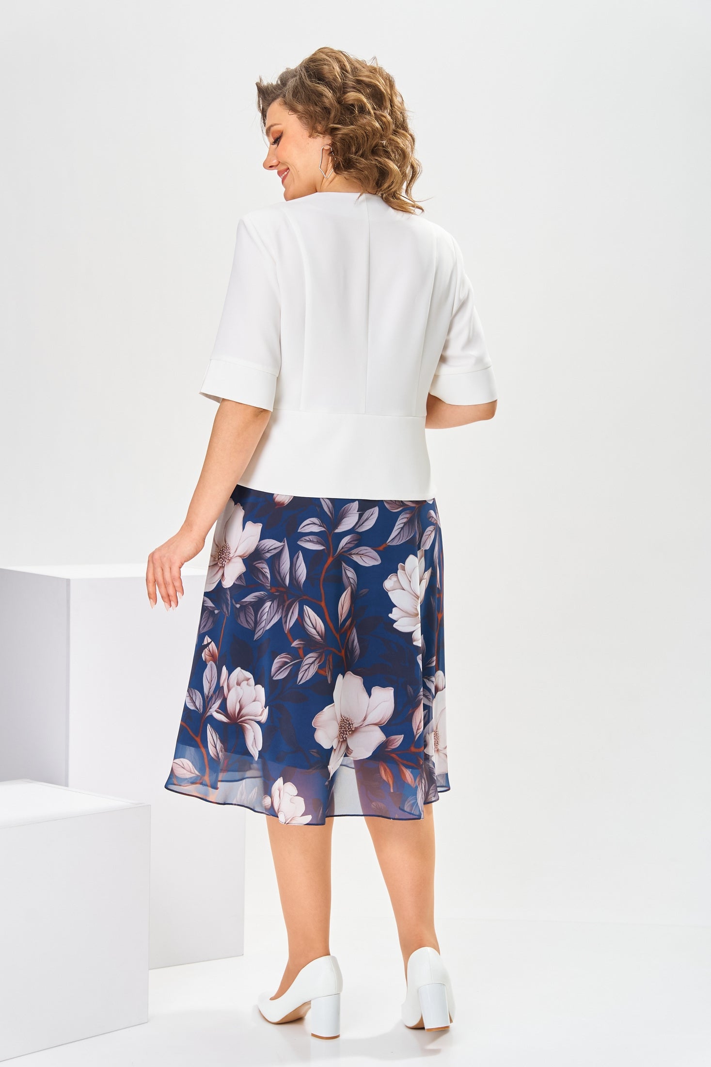 Marta - Wysokiej jakości sukienka z bawełny i jedwabiu